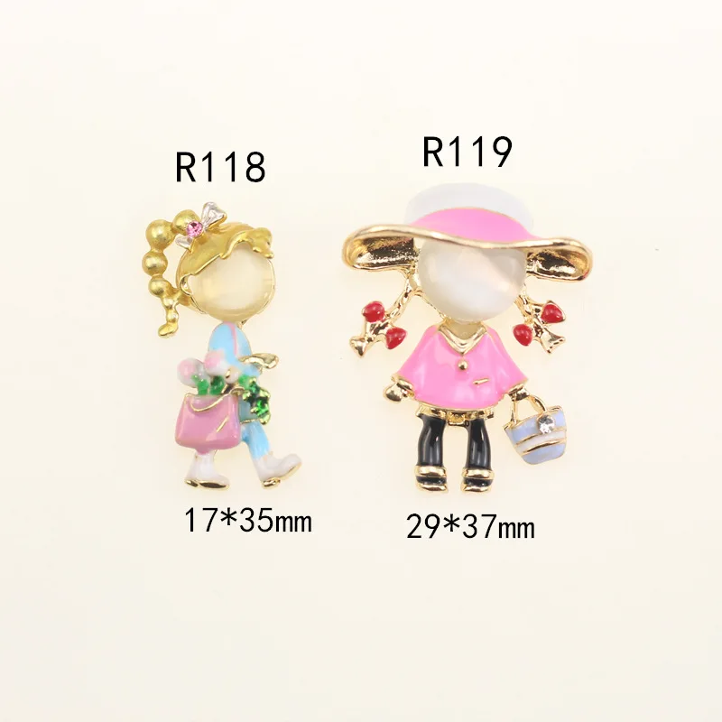 10 pieces alloy enamel Charm Pendants smile girl  pendant jewelry Making accessories diy material