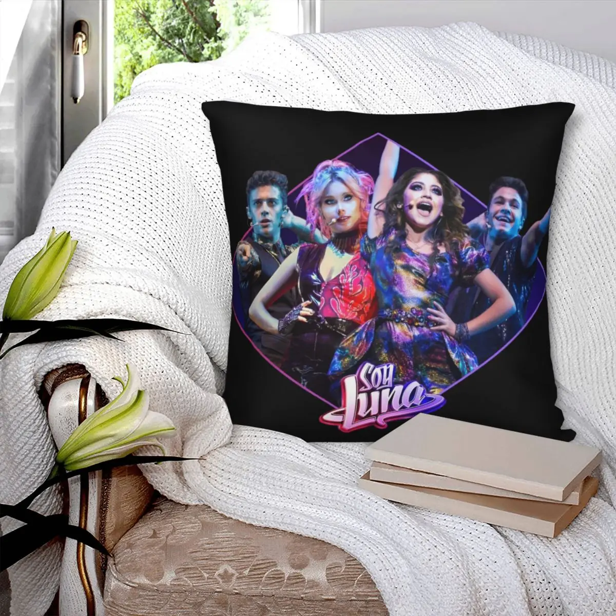 Soy Luna Cast Square Pillowcase Polyester Linen Velvet Creative Zip Decor Throw Pillow Case Bed Cushion Case