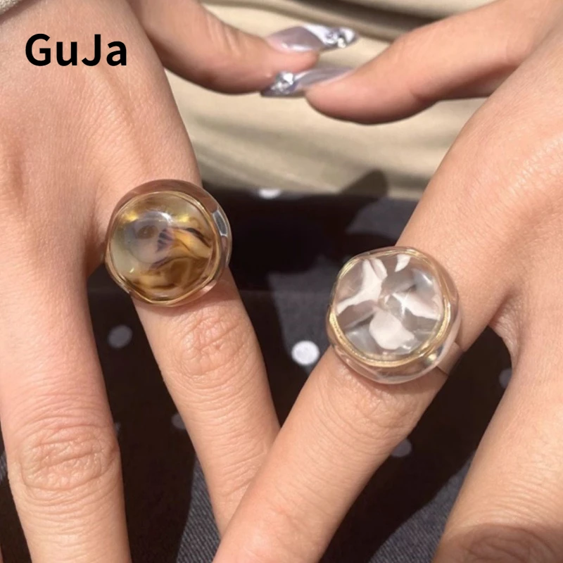 

Fashion Jewelry Sweet Korean Temperament Irregular Round Rings For Women Female Gifts Simply Design Accessories Hot Selling