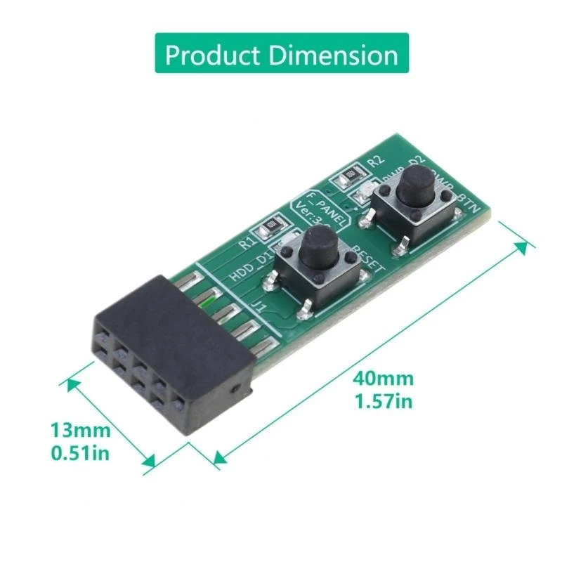 Adattatore della scheda Switch Onoff 2x5 per pin per PC desktop .066a