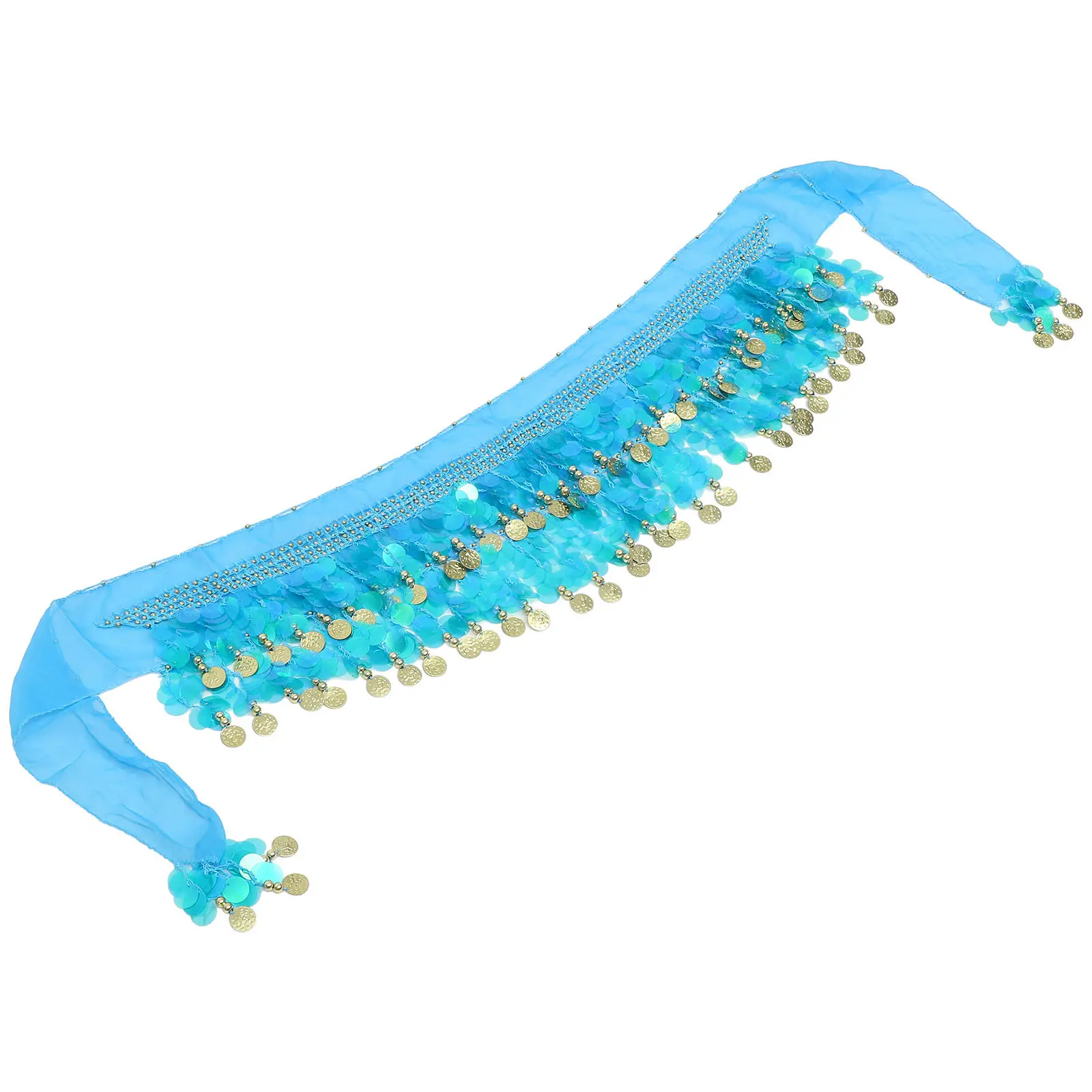 Belly Dance Waist Chain Sequin Skirt Adjustable Size Comfortable Material Dance Practice Theme Parties Fancy Dress Shows