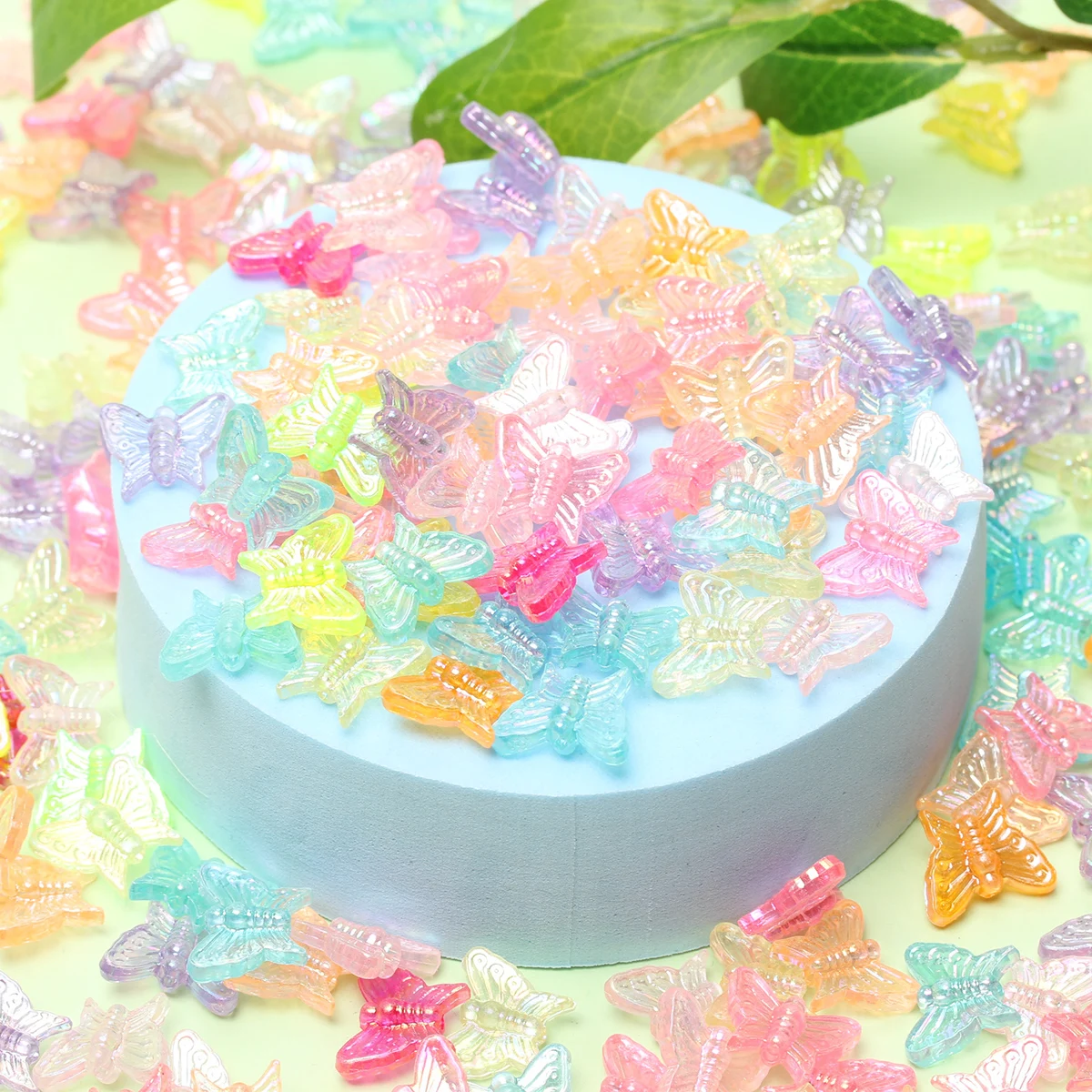 20Pcs AB Color Butterfly Beads With Hole Crystal Pendants Bracelet Neacklce Making Crafted For Jewelry Making DIY Accessories