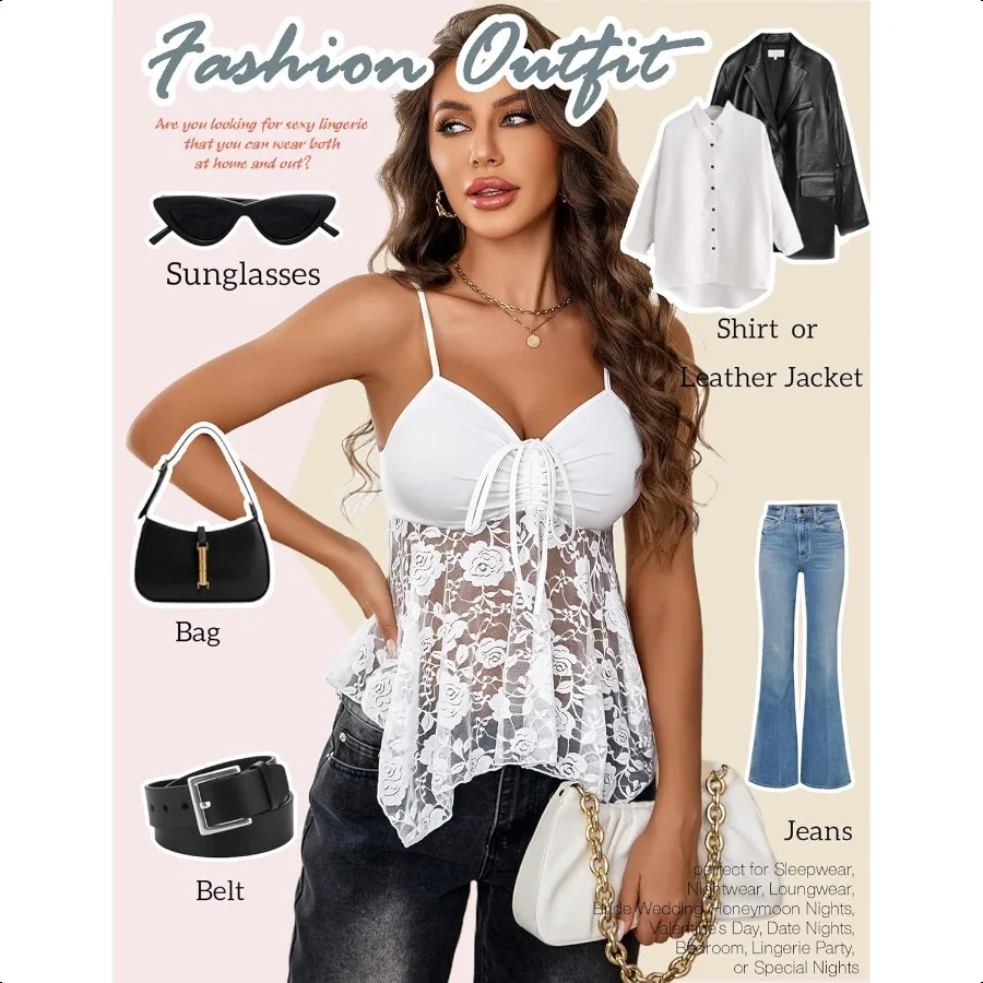 Avidlove Bralettes สําหรับผู้หญิงเซ็กซี่เสื้อ Cami Y2k Camisole Tops ผู้หญิงสปาเก็ตตี้ Undershirts TOP ชุดชั้นใน