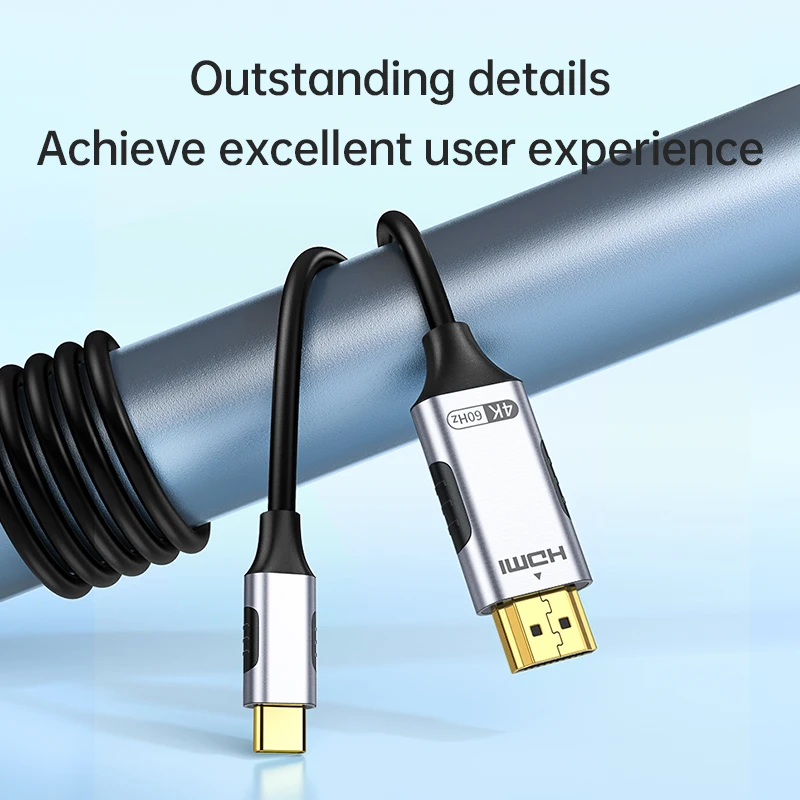 4K USB C to HDMI Cable Adapter  4K 60Hz USB Type C to HDMI Cable Thunderbolt 3 Compatible with MacBook Pro  IPad pro  Laptop