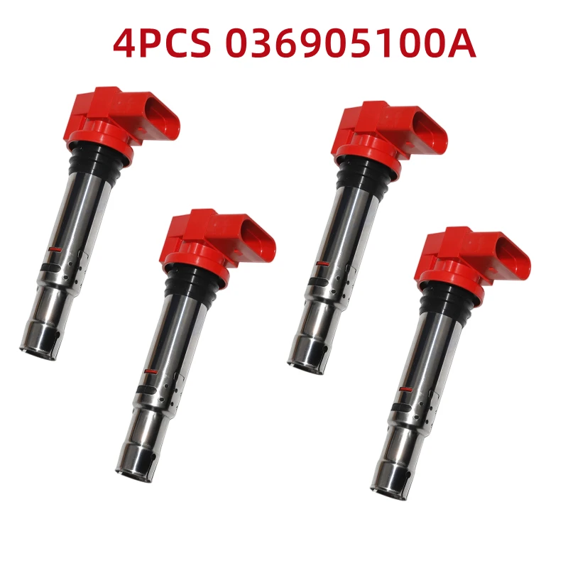 4Pcs Ignition Coils/Set For Audi A2 A3 VW Polo Volkswagen Golf Caddy Bora Lupo Touran New Beetle Skoda Fabia Octavia 036905100A