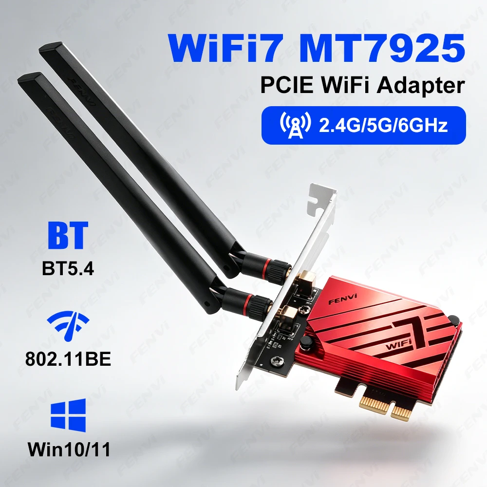 fenvi-wifi-7-mt7925-bt54-pcie-wifi-アダプター-80211be-pcie-x1-4-8-16-ワイヤレスネットワークカードアンテナヒートシンク付き-win10-11-用