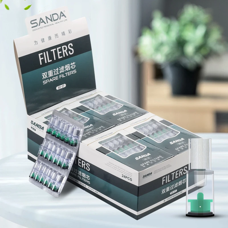 

New Sanda Efficient Dual cigarette filters Cigarette Holder smoke core Smoking Accessories SD-27 432 filters/lot