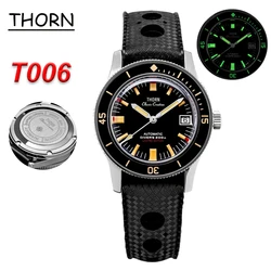Thorn 50-Fathoms T006 Vintage Watch PT5000 Movement Titanium Case Sapphire Luminous 20ATM Waterproof 38mm Men Diver Watches
