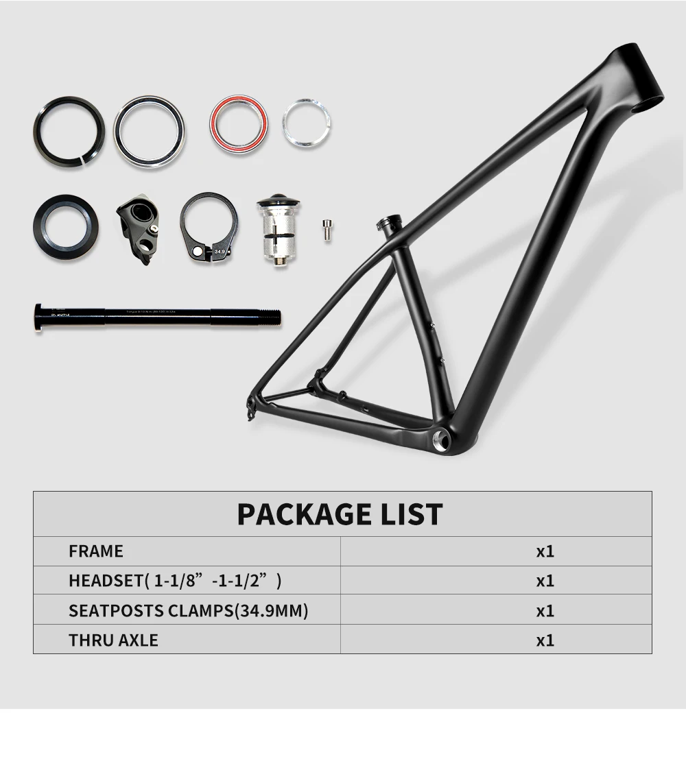 Spcycle T1000 Carbon 29 Hardtail Mountain Bike Frame EPS Technology BSA 12x148mm Boost 29er MTB Carbon Frame