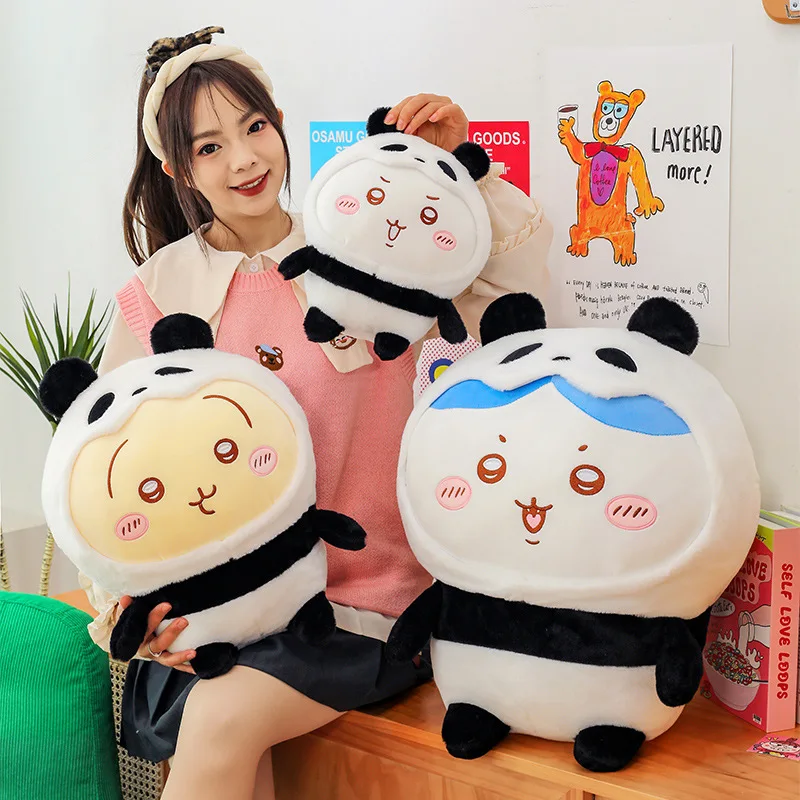 Selbstverteidigender Panda Anime Kawaii Große Plüschpuppe Hachiwared Usagi Cartoon Niedliches Mädchen Schlafzimmer Sofa Kissen Ornament Geschenk