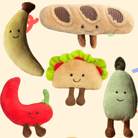 Cute Emotion Plush Toy Stuffed Tuck Pear Pepper Banana Baguette Creative Keychain Backpack Pendant for Boys Girls Birthday Gifts