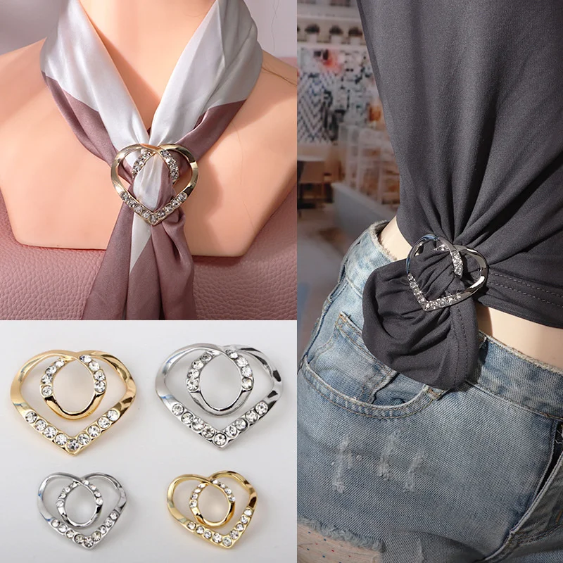 Love Scarf Buckle Geometric Flower Designer Clothing Corner Buckles Simple Dual-purpose Hem Shirt T-shirt Buckle Accessories