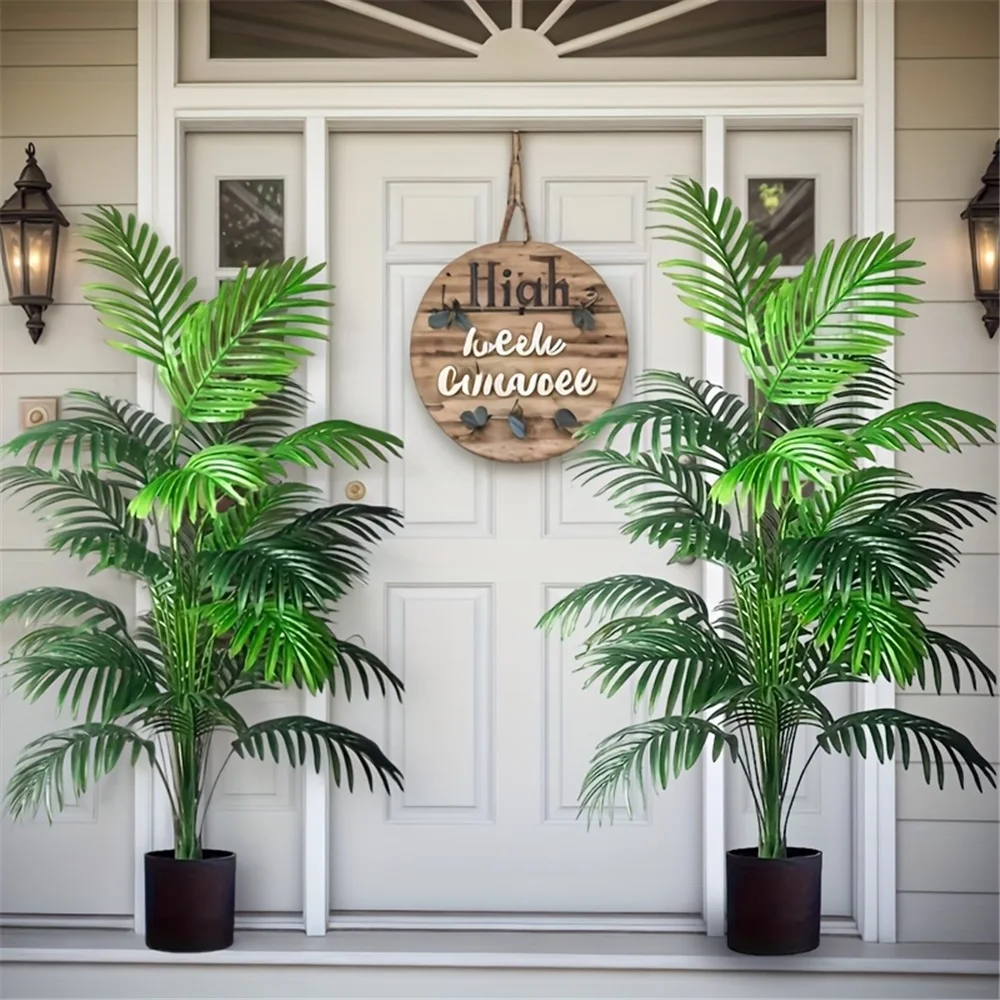 

2PCLeaves simulated green plant, realistic artificial tree, suitable for bedroom, living room, and outdoor decoration, H1620-012