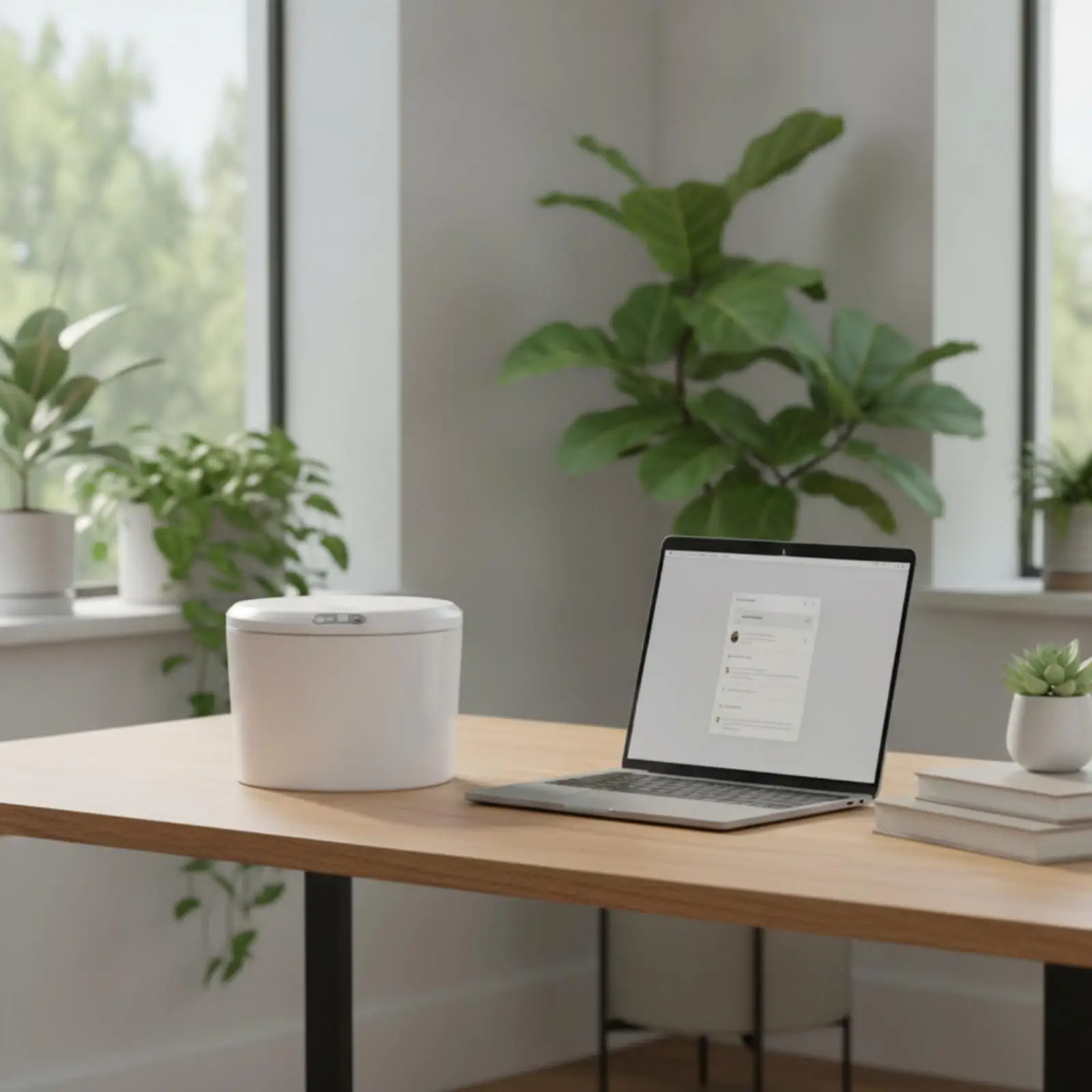 Smart Trash Bin Touchless Electric Trash Bin Desktop Wastebasket for Office Workers, Students, Desk, Car, Dorm Room
