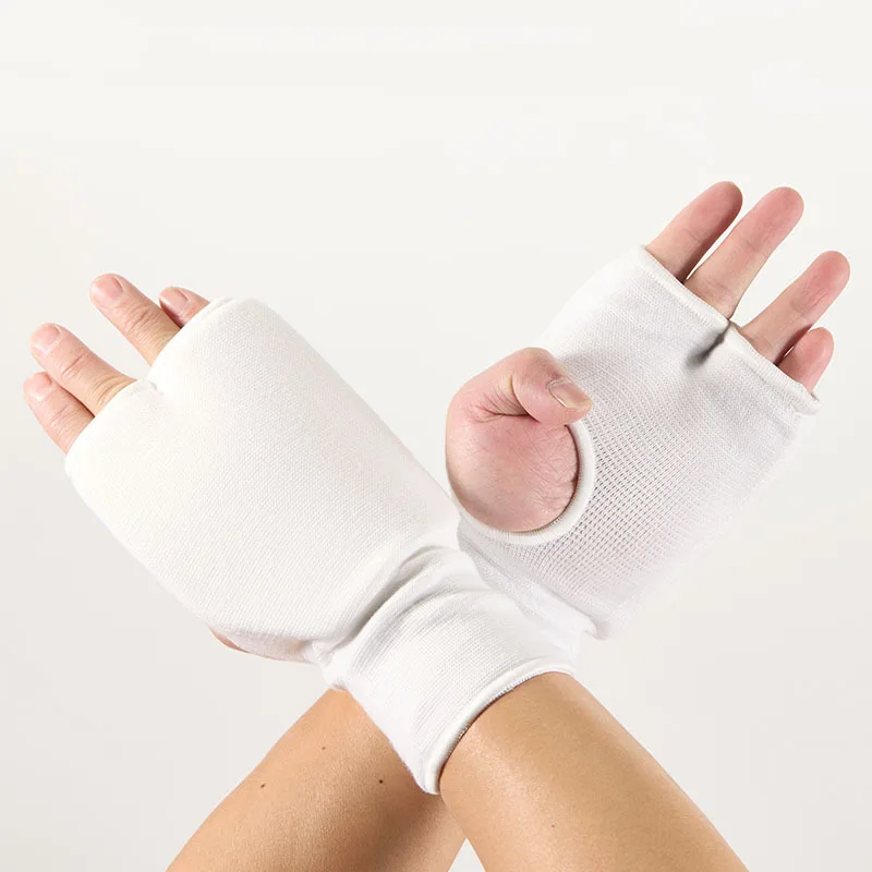 

Дышащие вязаные перчатки унисекс для каратэ с половиной пальца для детей и взрослых, боксерская груша для тхэквондо, ММА, тренировочные спарринговые минималистичные подушечки