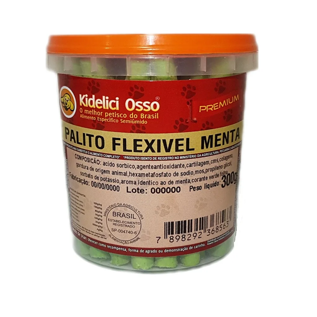 Flexible Toothpick-Kidelici Bone-Mint Flavor-300g (Pot)