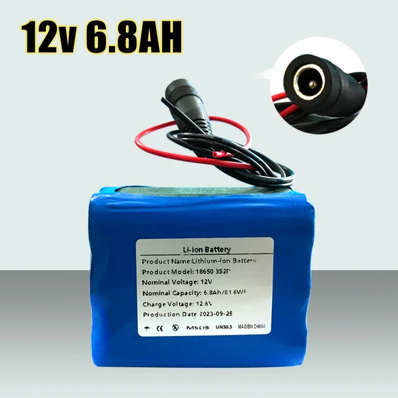 

3S2P 12V 6800mAh Rechargeable Battery Pack Suitable for CCTV Camera Monitor Battery+12.6V 1A Charger