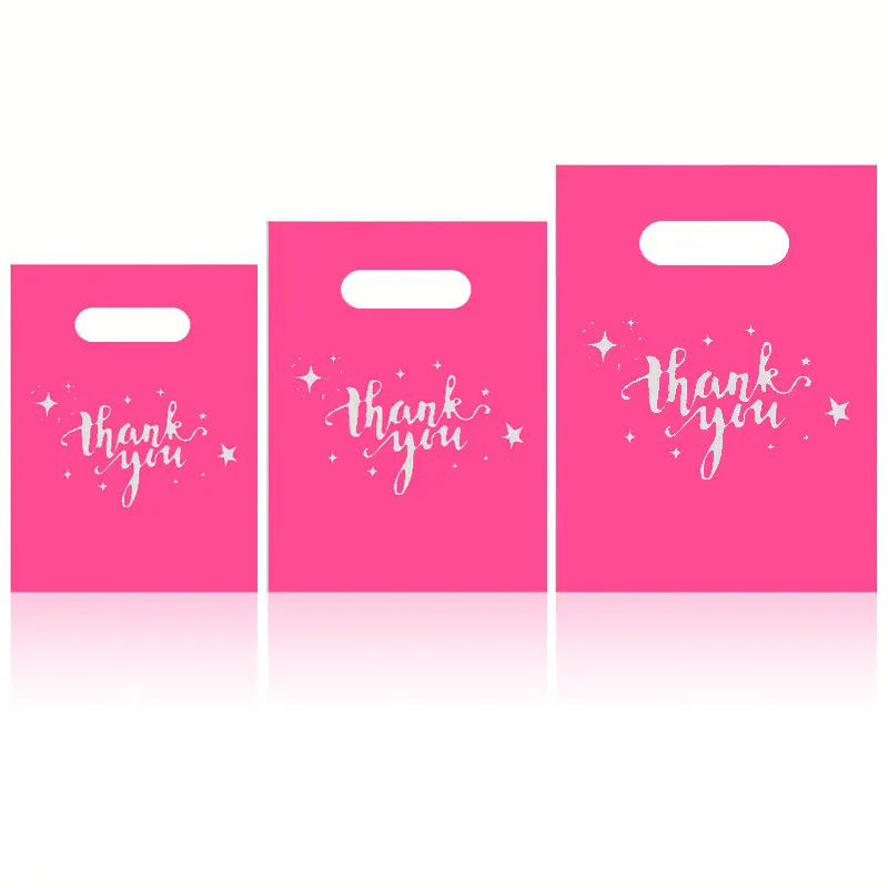 20/50/100 قطعة شكرا لك أكياس للهدايا البلاستيك كاندي كوكي التعبئة والتغليف حقيبة لحفل زفاف عيد ميلاد تفضل لوازم الأعمال الصغيرة