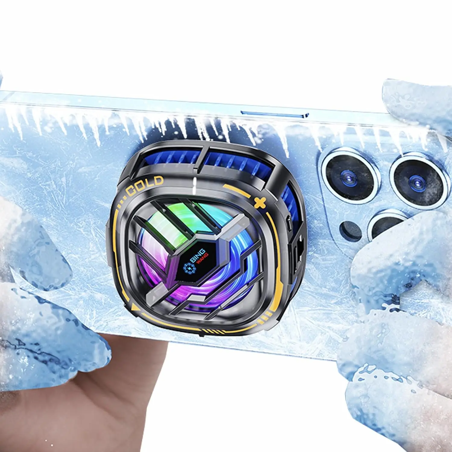 

Магнитный кулер для телефона, RGB-вентилятор для охлаждения телефона, легкий вентилятор для мобильного телефона, радиатор для телефона с дисплеем температуры