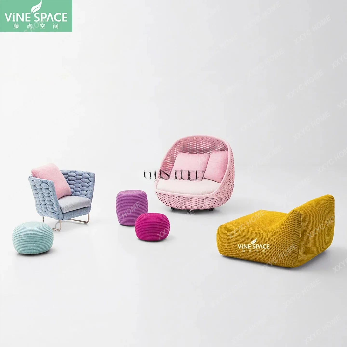 LOutdoor rattan courtyard villa garden leisure playground children's area waterproof rattan chair furniture