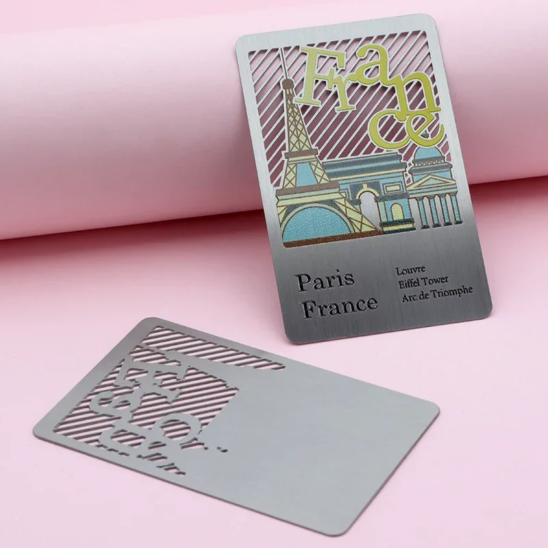 Металлическая пустая нержавеющая сталь, заводская высококачественная визитная карточка из матового фона с тиснением, серебряная визитная карточка из нержавеющей стали