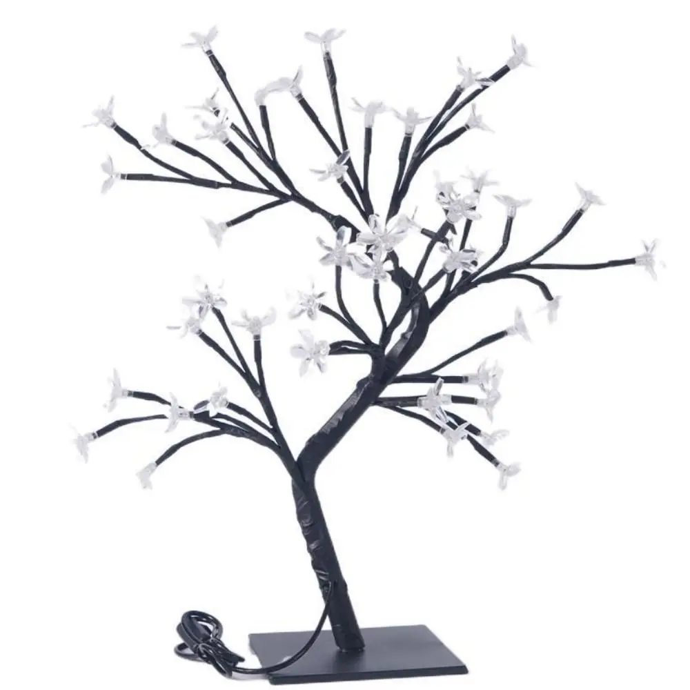 48 LED Cherry Blossom Tree Light USB Powered 17.72 Inch Height Cherry Blossom Lamp Warm White Lighted Branches Bonsai Tree Lamp