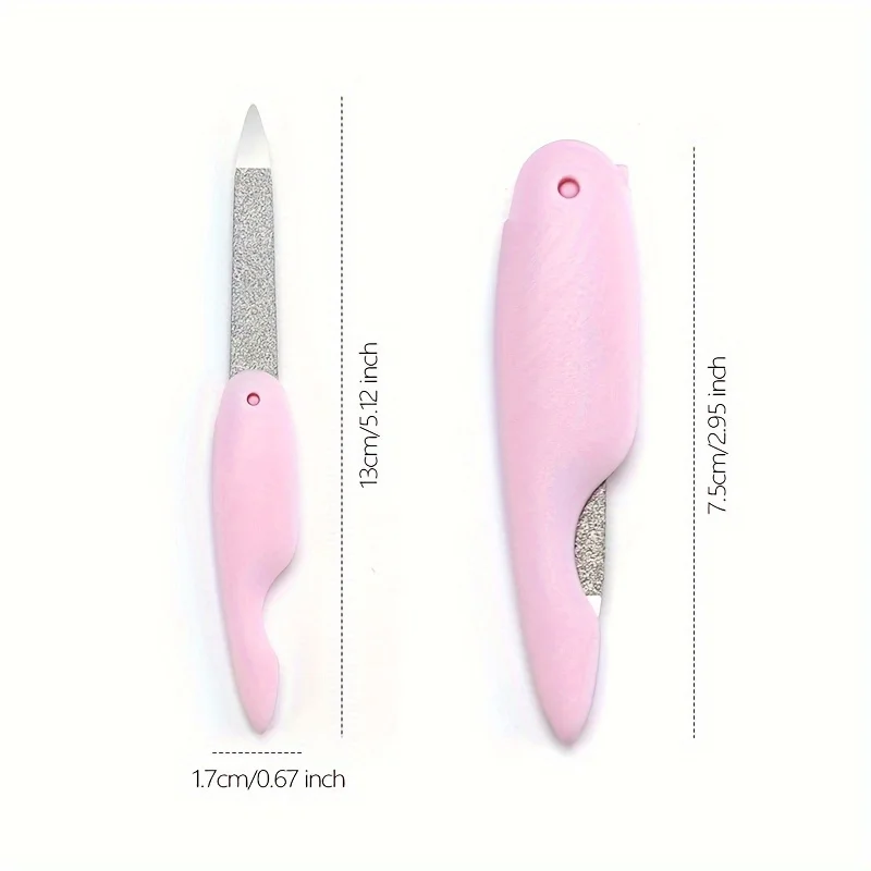 2/4Pcs Mini Bird Folding Nail File Washed and Polished Manicure File Double Sided Frosted Abs Plastic Material Nail Art Tools