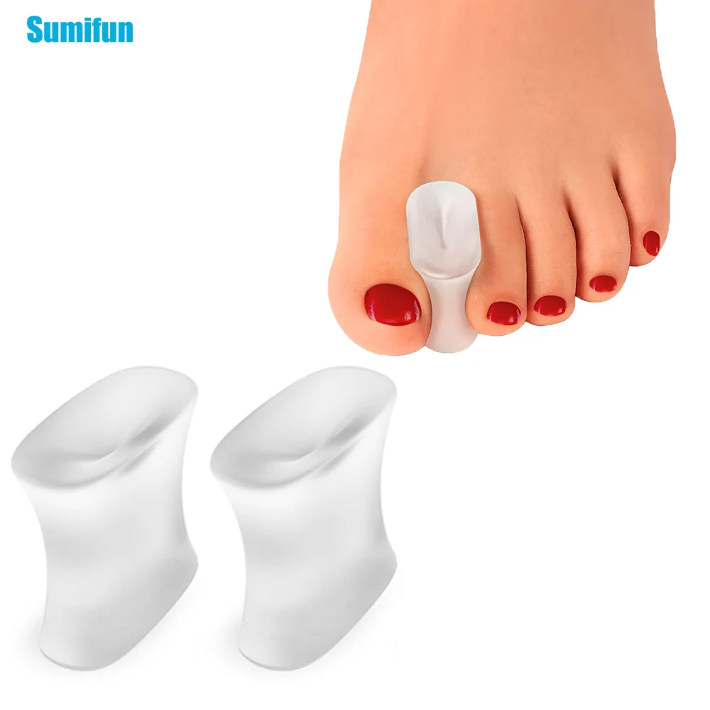 2Pcs/pair Sumifun Silicone Toe Separator Hallux Valgus Joint Pain Relief Toe Corrector Foot Medical Health Care Tool Safety Easy