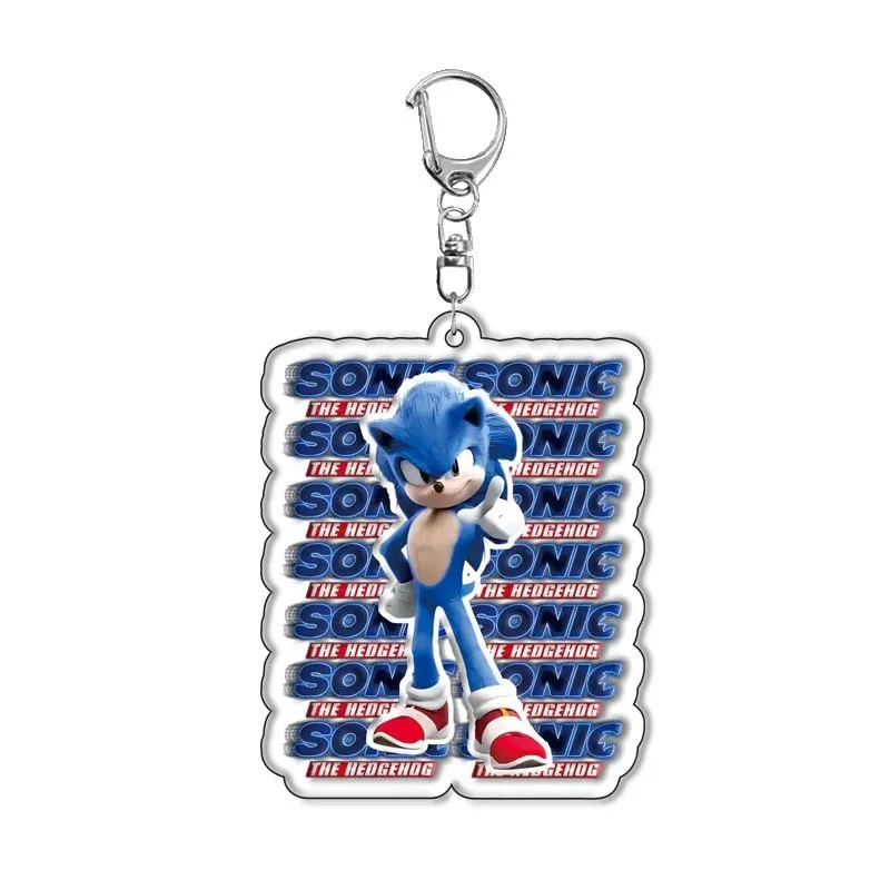 New Sonics Cartoon Keychain Anime Characters Acrylic Keychains Car Keyring Pendant Backpack Accessories Children Gifts Toys