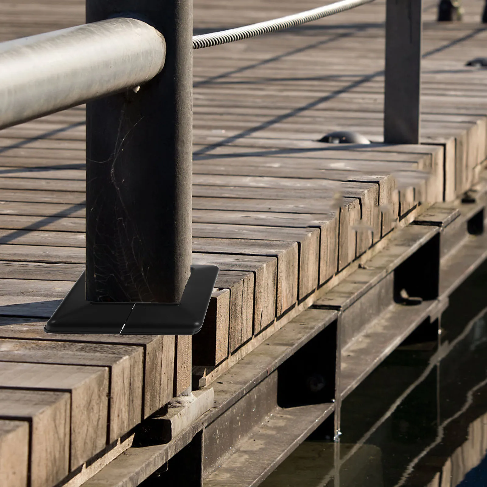 

4 Pcs PVC Deck Post Skirt Square Column Wrap Outdoor Porch Post Base Cover Rail Sleeve Protector Lightweight Durable Trim