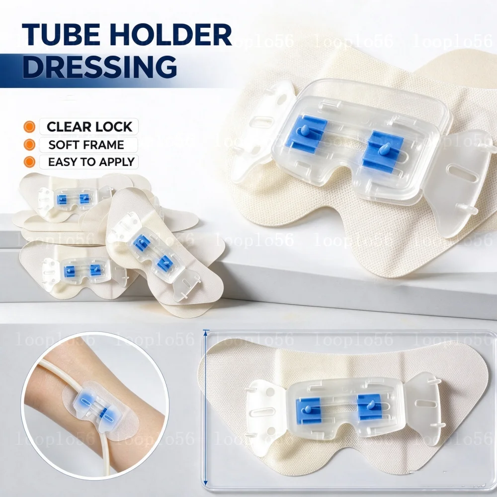 5-100pcs Catheter Tube Holder Catheter Stabilization Device PU Disposable Butterfly Shape Adhesive Urinary Legband Sticker