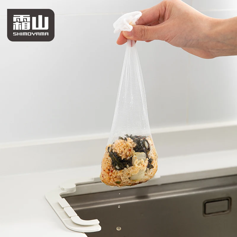 SHIMOYAMA Sponges Strainer Soup Filter Triangular Mesh Basket Sink Trash Net Mesh Holder Rack With Mesh Bags