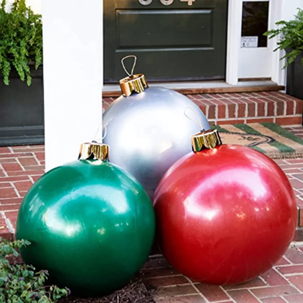 

Inflatable Christmas Ball Decoration Large Vintage PVC Hanging Ornament Holiday Festival Ball Ornament Christmas Outdoor