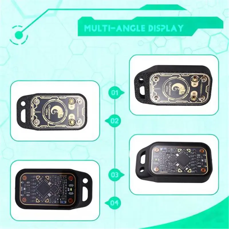 Émulateur de carte à puce RFID FULL-Chameleon Ultra Plus 13.56M 125K + réinitialisation de porte-clés 5XUID/CUID + décodeur de carte d'identité IC à polymérisation automatique