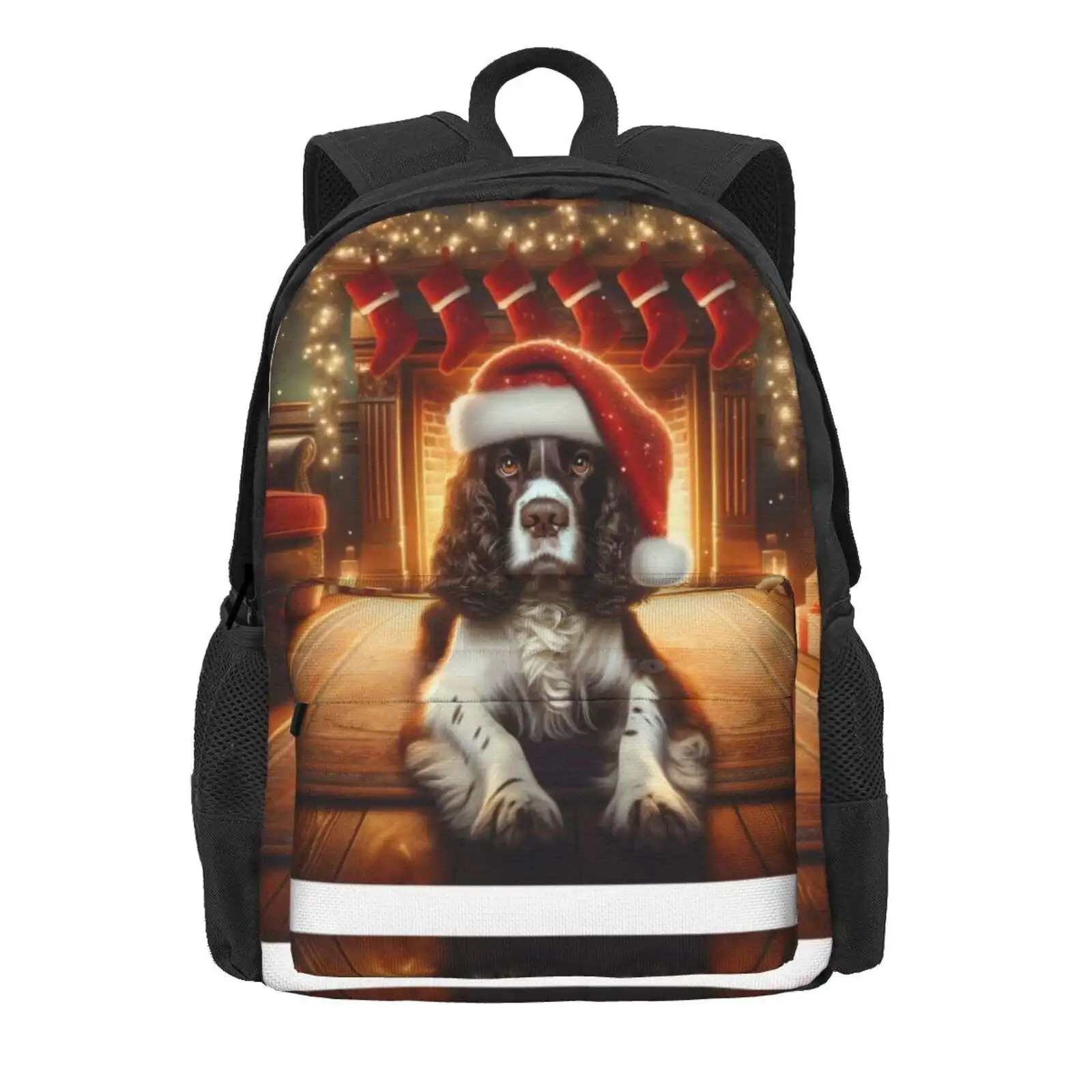 Christmas Springer Spaniel Hot Sale Schoolbag Backpack Fashion Bags Christmas Springer Spaniel Dog Merry Dogmas Merry Woofmas