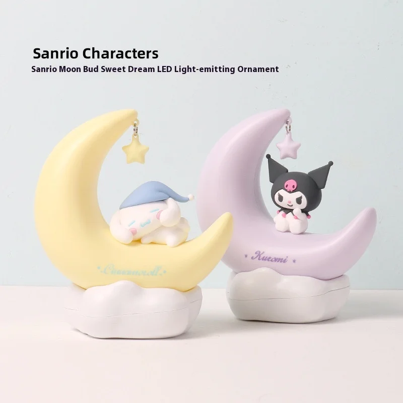 Miniso Sanliou Authentic Moon Led Light Cute Cartoon 3d Night Light Sweet Dream Bedroom Night Light Bedhead Decoration Gift