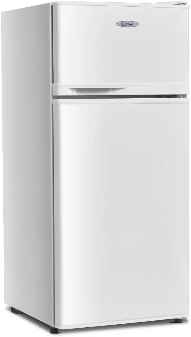 Compact Refrigerator 3.4 Cu. Ft. Classic Fridge with Adjustable Removable Glass Shelves Mechanical Control Recessed Handle