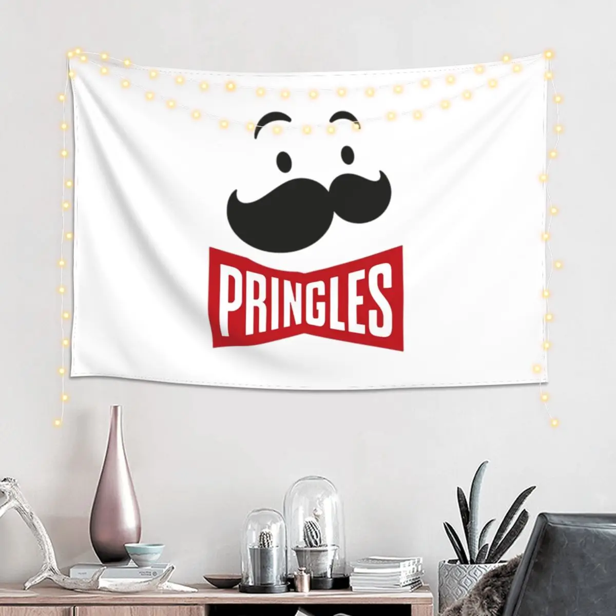Potato Crisps Chips Pringles Print Tapestry Art Wall Hanging Aesthetic Home Decor Tapestries for Living Room Bedroom Dorm Room