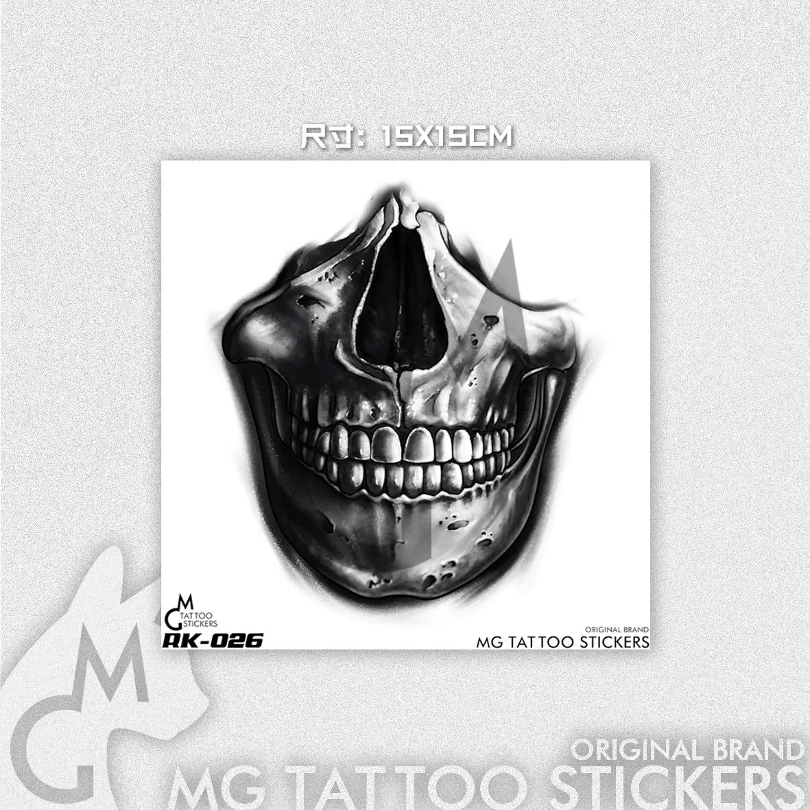 Goth Tattoo Stickers Skeleton Temporary Tattoos for Men Back of Hand Skull Tattoos Waterproof Fake Tattoos Tatuajes Temporales