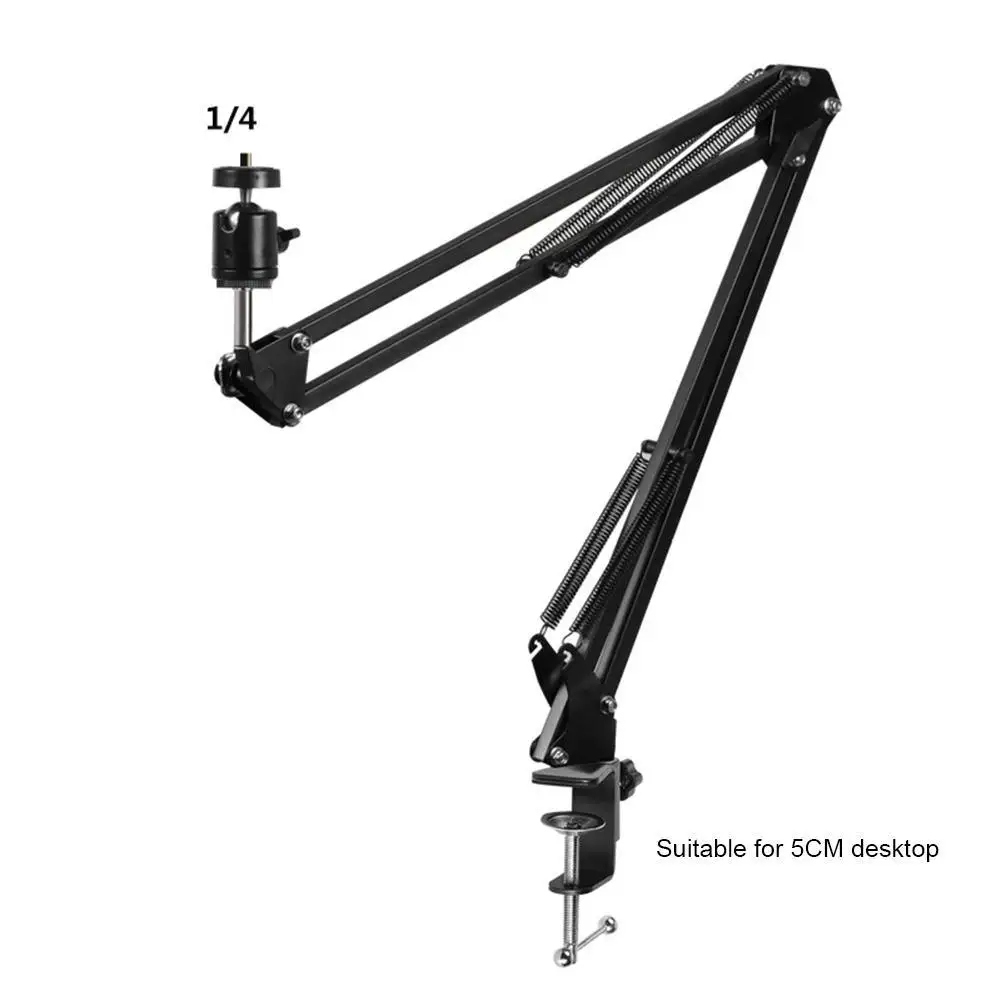 Webcam Stand Desktop Mount Holder Adjustable Desk Clamp Suspension Boom Scissor Arm Camera Bracket For Ring Light Live Webcam