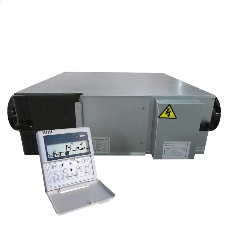 Net zero Energy Building Central Heating System Plate Fin Crossflow Heat Exchanger air Recuperator with Slim Body Nutone to
