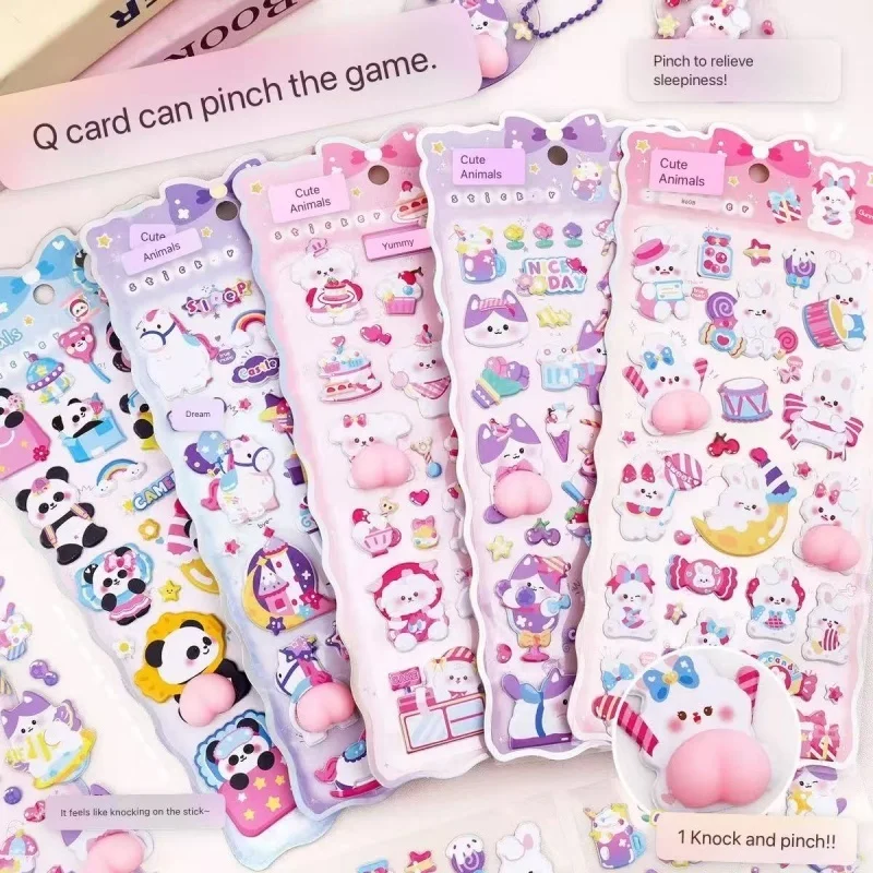

10 шт. милых 3D-наклеек в японском стиле с животными для скрапбукинга, DIY, дневников, канцелярских товаров, декора