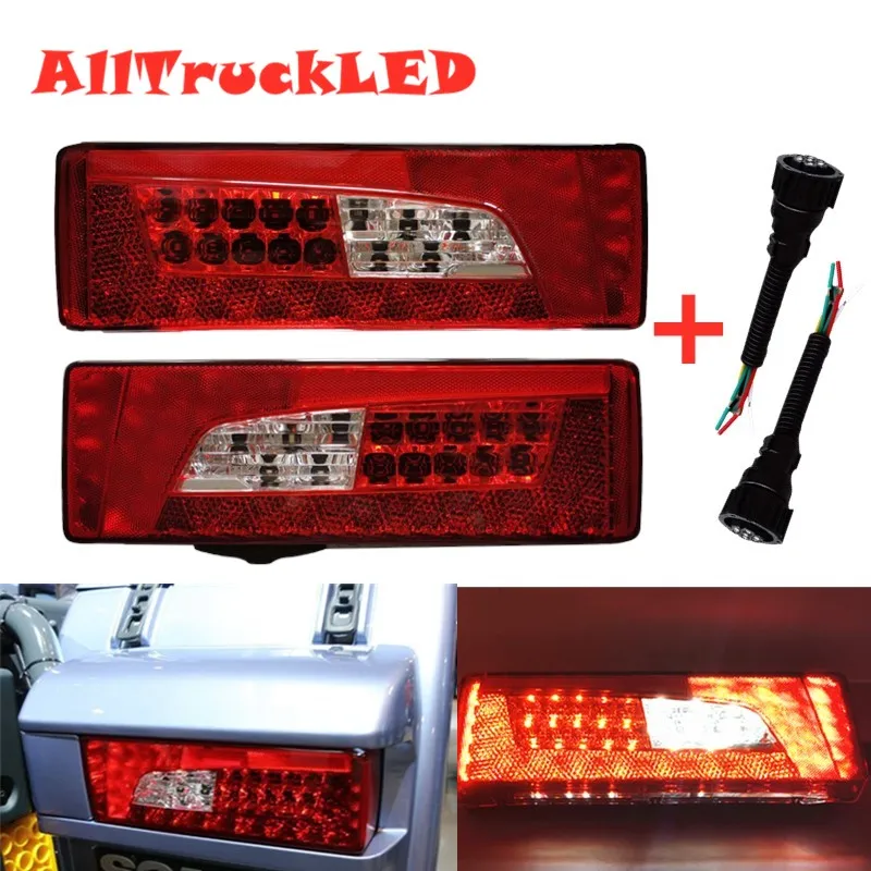 

1pc emark 24V LED Combination Rear lights For Scania Truck Taillights For Tail lights OE 002241859 2241860 with buzzer