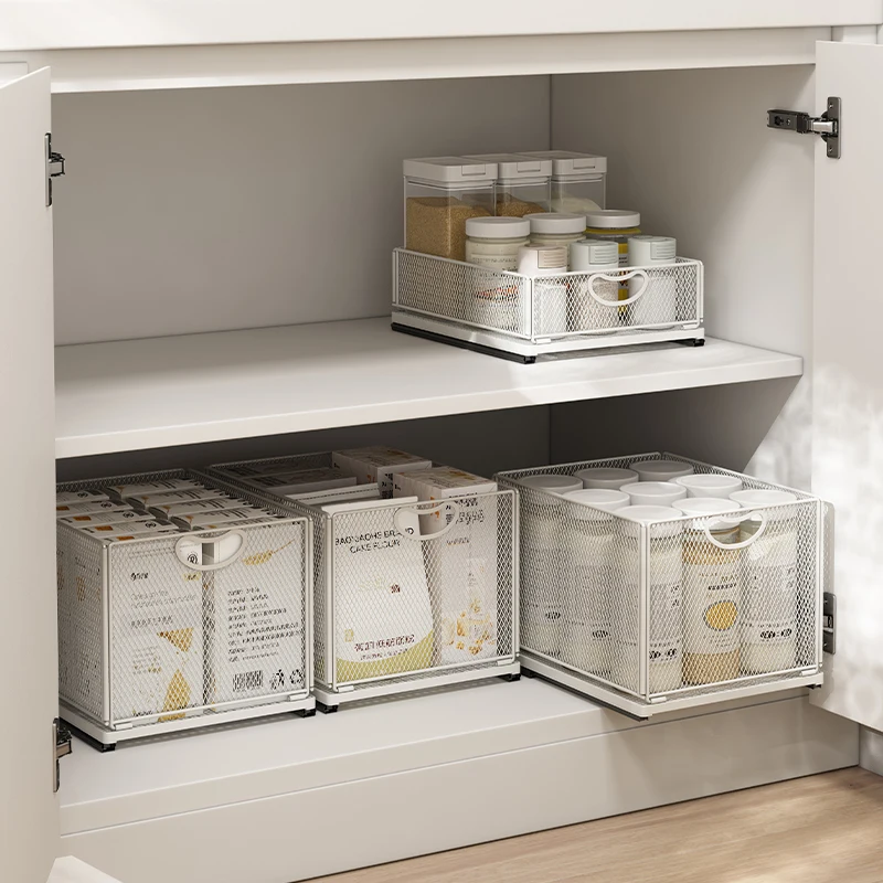 キッチン収納キャビネット引き出しシンク下プルアウトバスケットレール