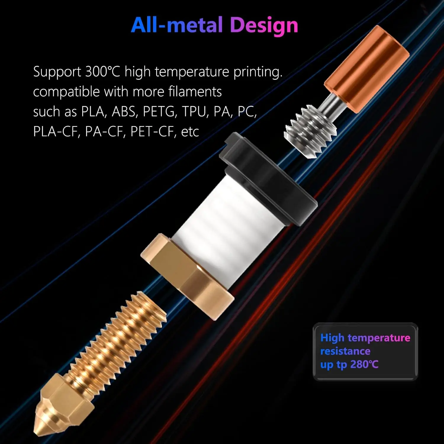 Creality Official Ender 3 V3 KE Ceramic Hotend Kit, Ender 3 V3 KE Ceramic Heating Block Kit, 300°C Extruder Hot End 3d printer
