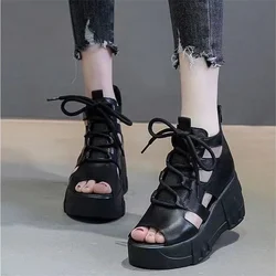 Designer Ankle Roman Sandals Women Summer New Style Ladies Fashion Thick Sole Retro Cool Boots Flat Wedges Student Sandals Women