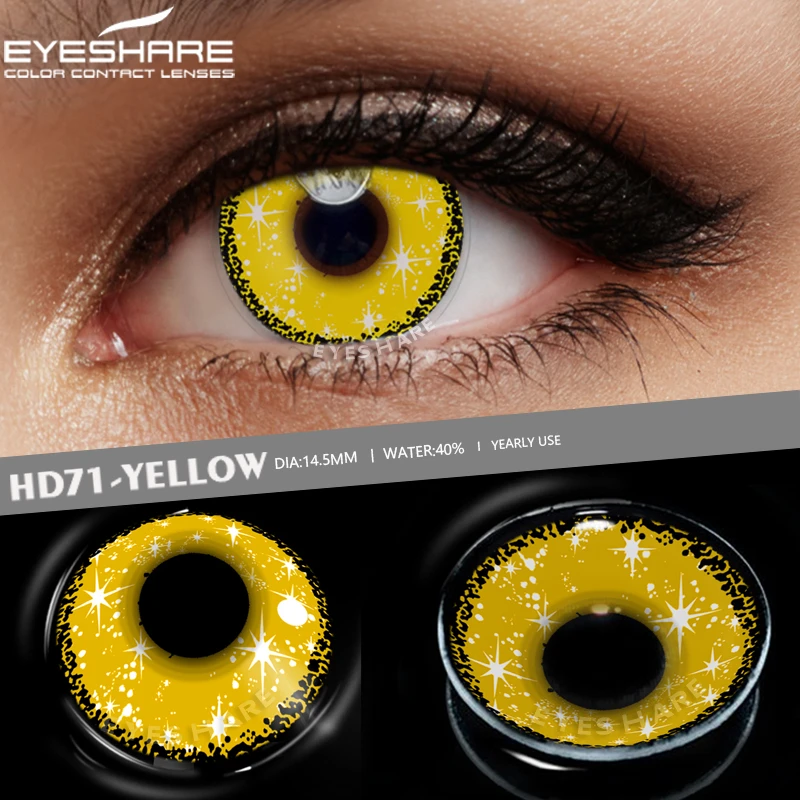 EYESHARE Cosplay soczewki tęczowa seria Halloween kontakty soczewki kontaktowe dla Cosplay kontakty soczewki kolor oczu szalony obiektyw 14.5mm