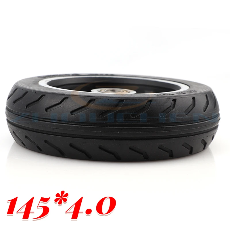 145x4.0 Widen Solid Tires Suitable For Electric Motorcycle Scooter Rubber Wheel Alloy Bearings Tubeless Tires