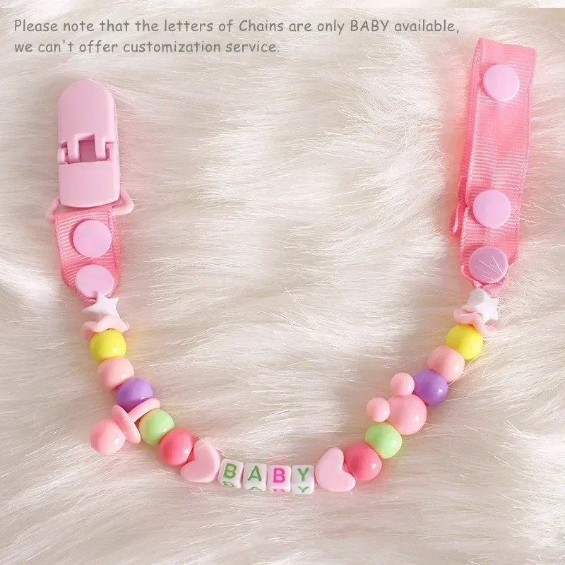 Nipples Care Pacifier Baby Leash Newborns Beads Soother Nippler Chain Newborn Baby Dummy Anti-lost Pacifiers Clips for Teether