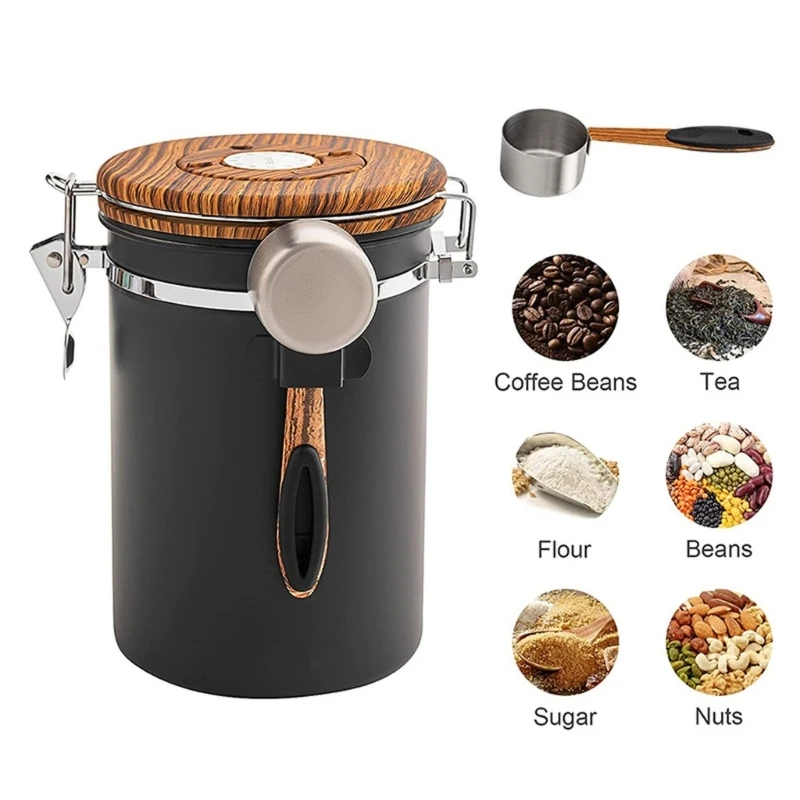 

Coffee Bean Container for Ground Coffee Bean Storage Jar Stainless Steel Coffee Canister Large Capacity Food Storage Jar